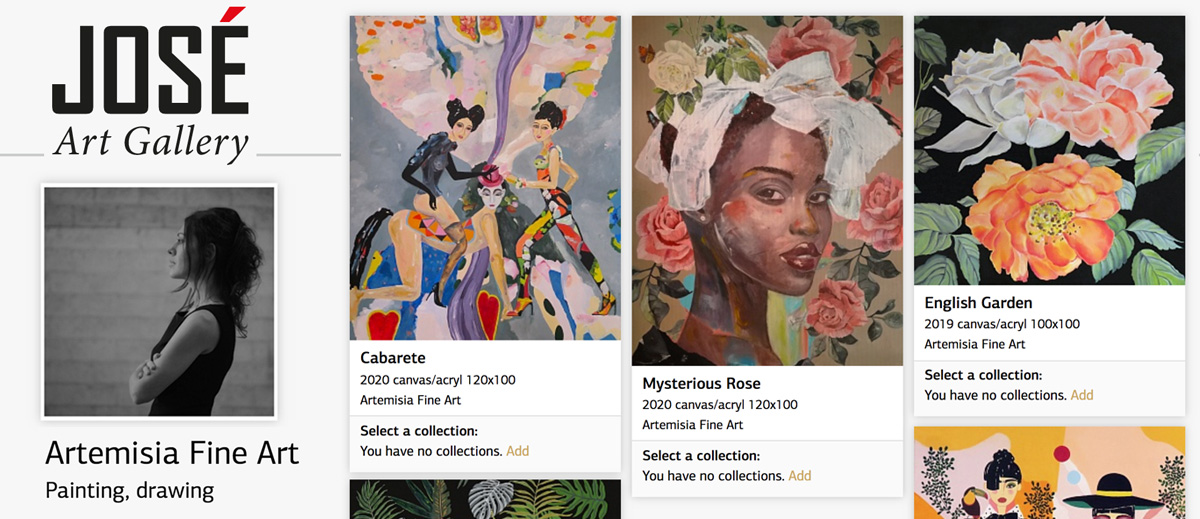 Check out inspiring Artemisia’s artwork on Jose Art Gallery, an international online gallery